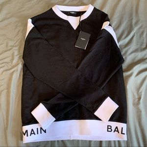Balmain Black/White Crewneck Sweater